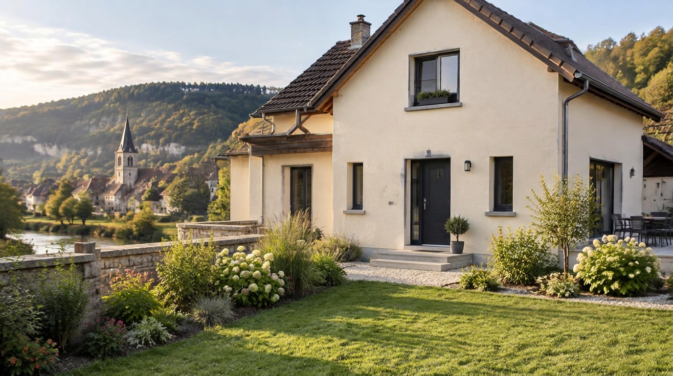 Maison rénovée et isolée par l'extérieur près de Saône